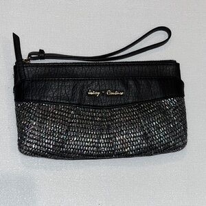 Juicy Couture Black & iridescent Wristlet Clutch wallet LIKE NEW